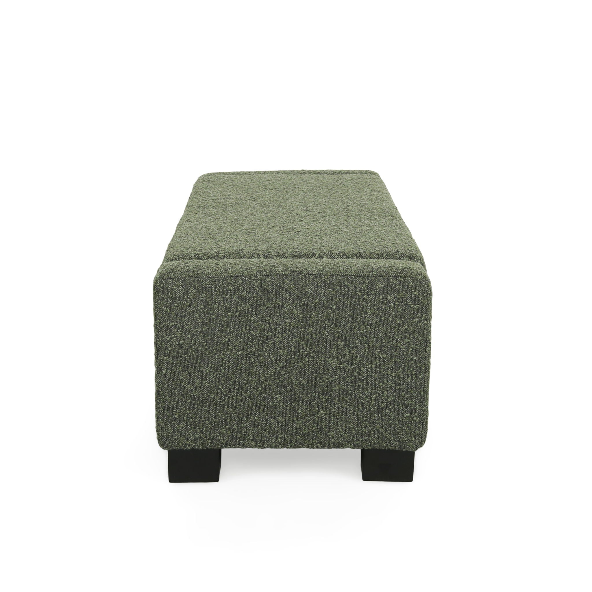 Textured Fabric Ottoman Bench With Hinged Lid