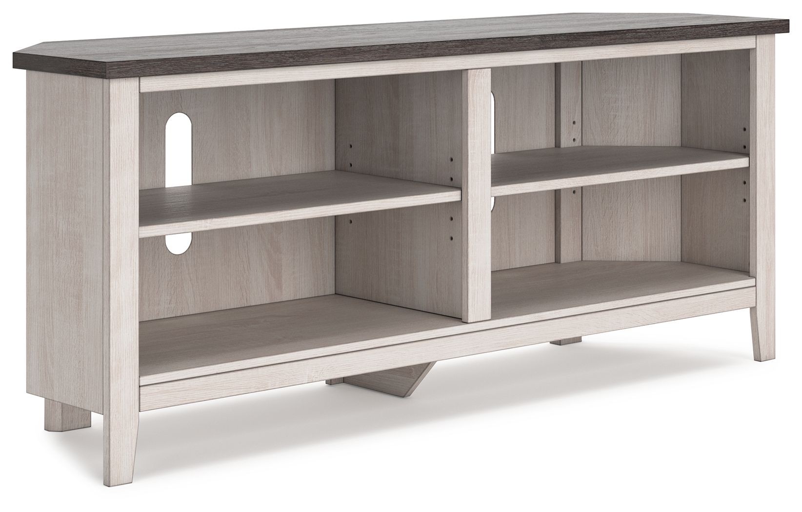Signature Design by Ashley® Dorrinson - Two-tone - Medium Corner TV Stand | Meri Furniture