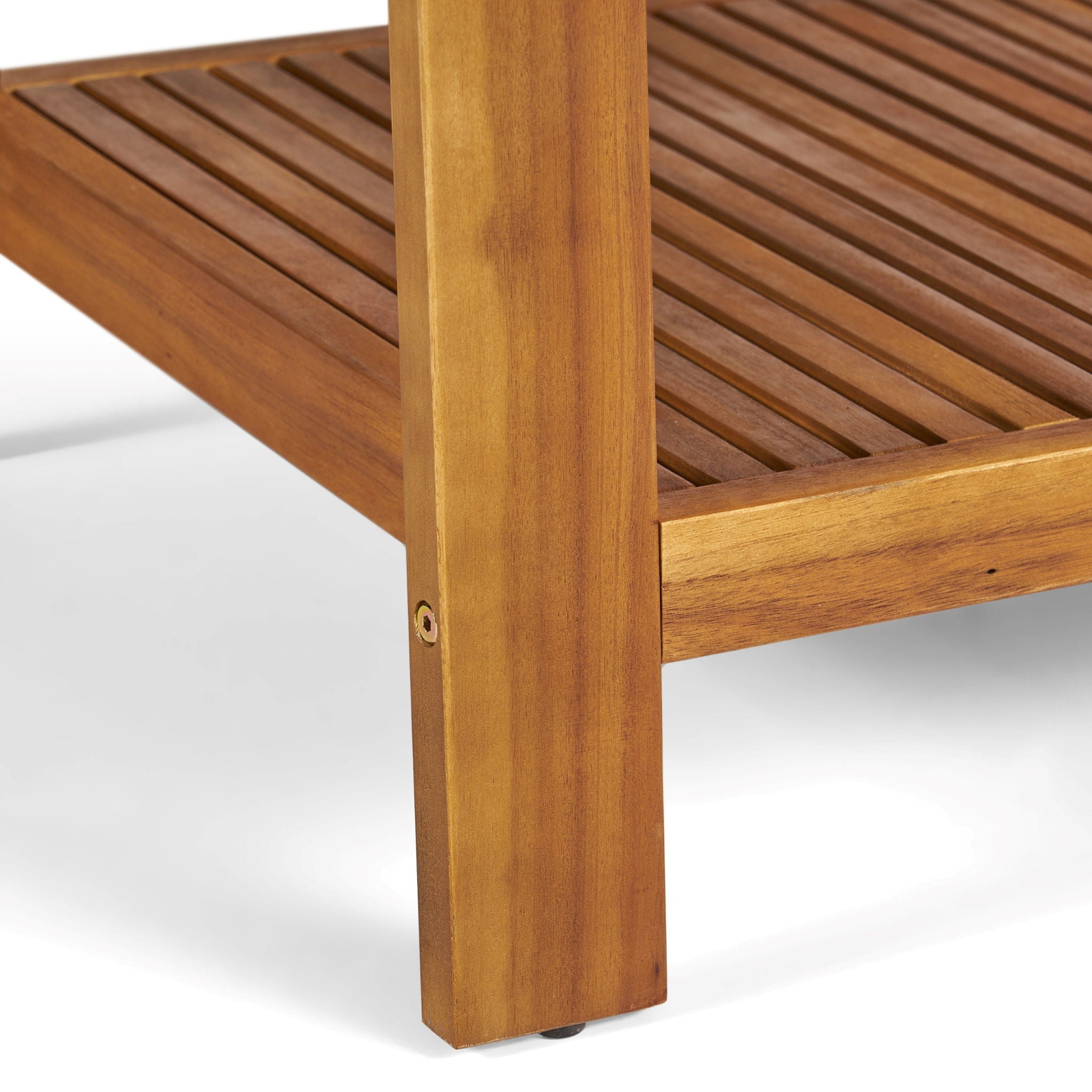 2 Piece Outdoor Conversation Set (Loveseat & Coffee Table With Water-Resistant Cushions) - Blue / Teak