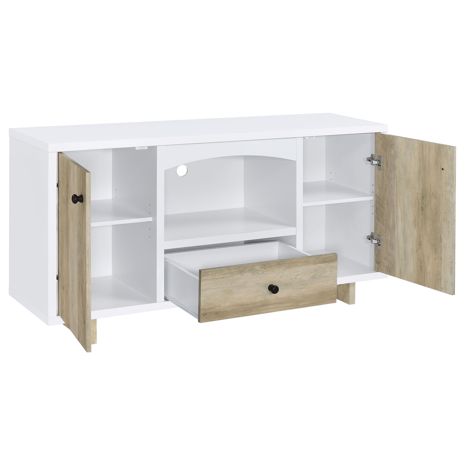 Coaster Fine Furniture Dalton - 2 Door Storage Credenza - White And Distressed Pine | Meri Furniture