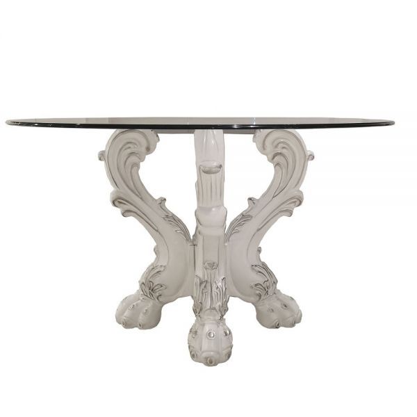 ACME Dresden - Dining Table 33"L - Bone White Finish | Meri Furniture