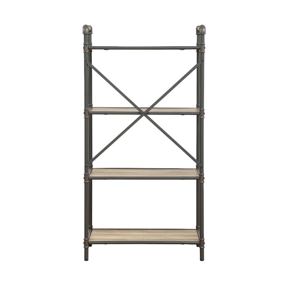 The Itzel Bookcase is functionally designed to enhance your Decor. Organize your essentials with this unique, stylish bookcase. Different level contoured shelves and a versatile construction highlight this beautiful bookcase. Some Assembly Required.