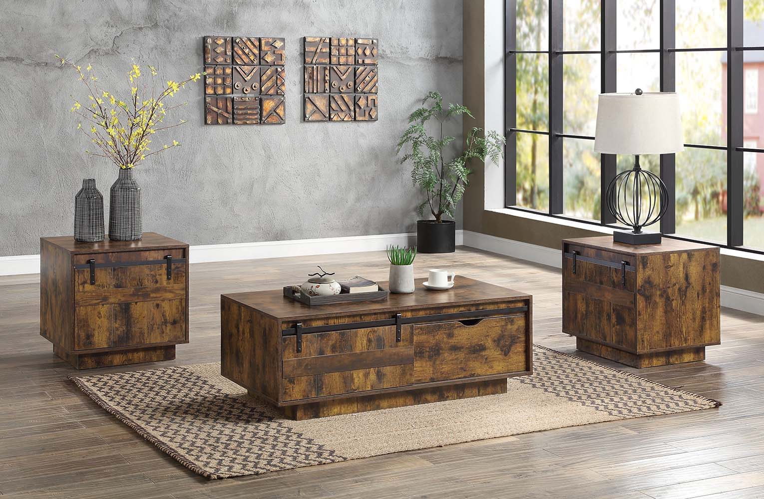 ACME Bellarosa - End Table - Rustic Oak | Meri Furniture