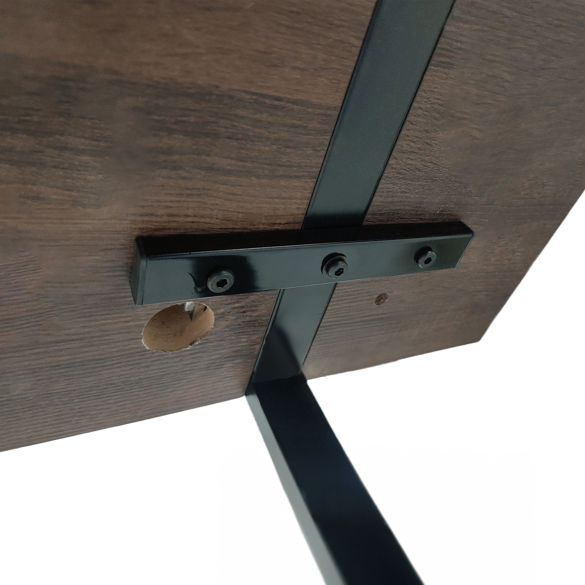 Modern Dining Table With Black Metal Legs For 4 - 6 Person