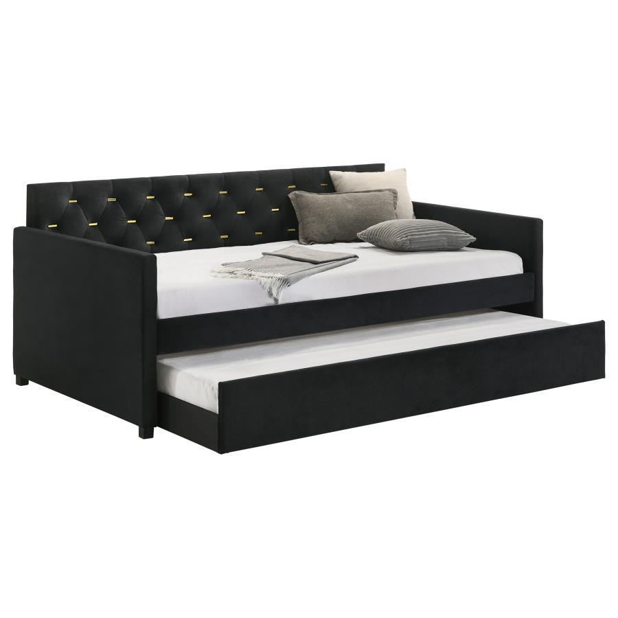Coaster Fine Furniture Kendall - Upholstered Twin Daybed With Trundle - Black | Meri Furniture