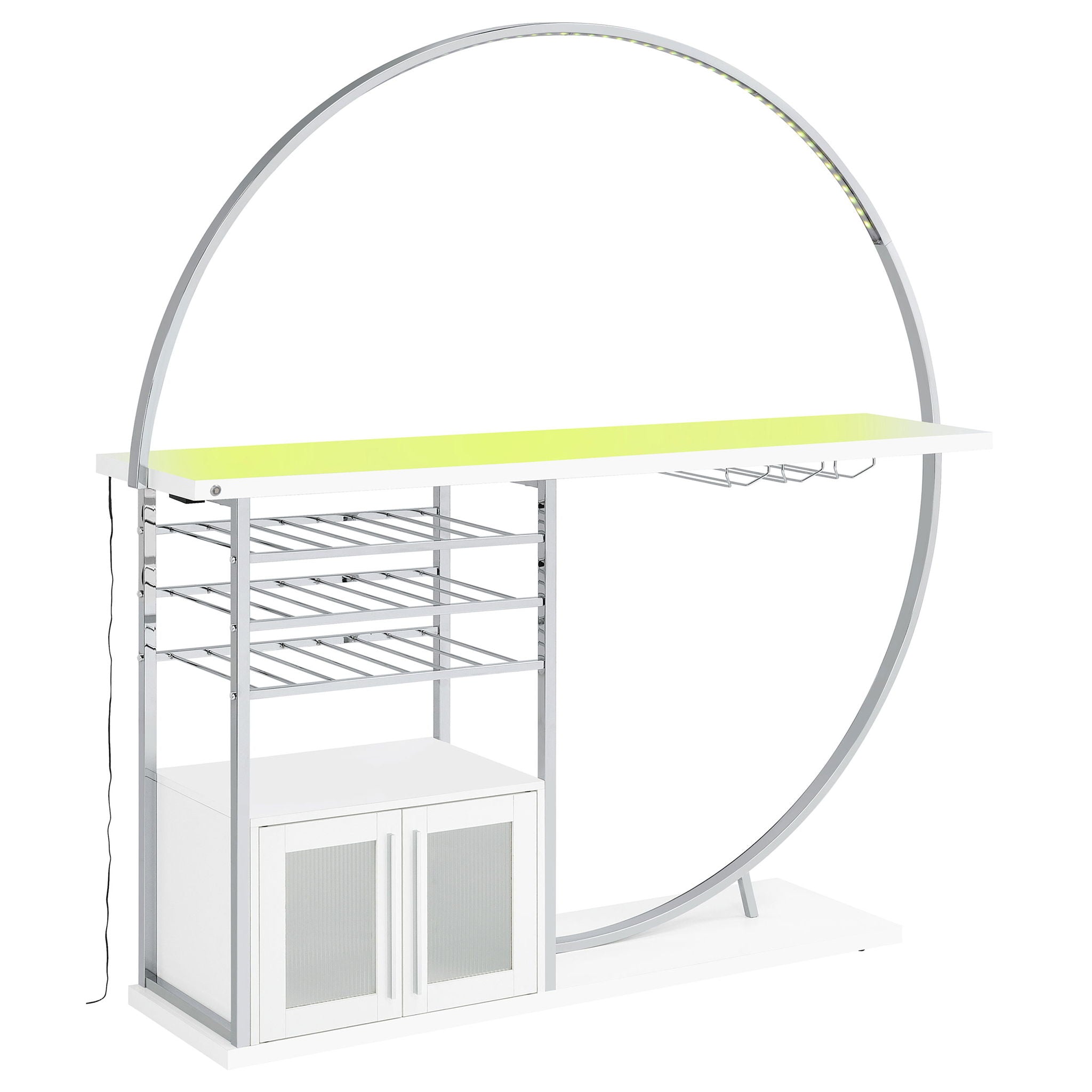 Casey - 2 Door Home Bar Storage Bar With Customizable Lighting - White