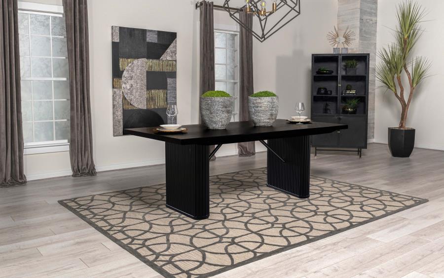 Coaster Fine Furniture Catherine - Rectangular Wood Dining Table - Black | Meri Furniture