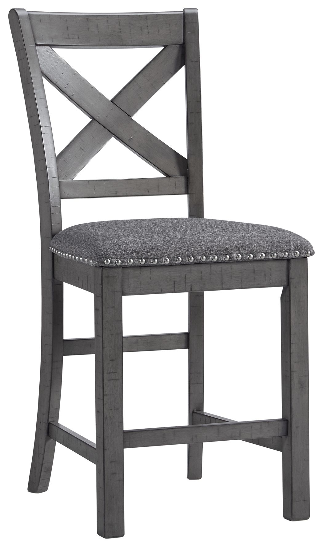 Signature Design by Ashley® Myshanna - Gray - Upholstered Barstool (Set of 2) | Meri Furniture