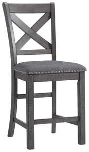 Signature Design by Ashley® Myshanna - Gray - Upholstered Barstool (Set of 2) | Meri Furniture