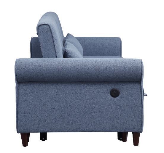 Nichelle - Sofa With Sleeper - Blue Fabric