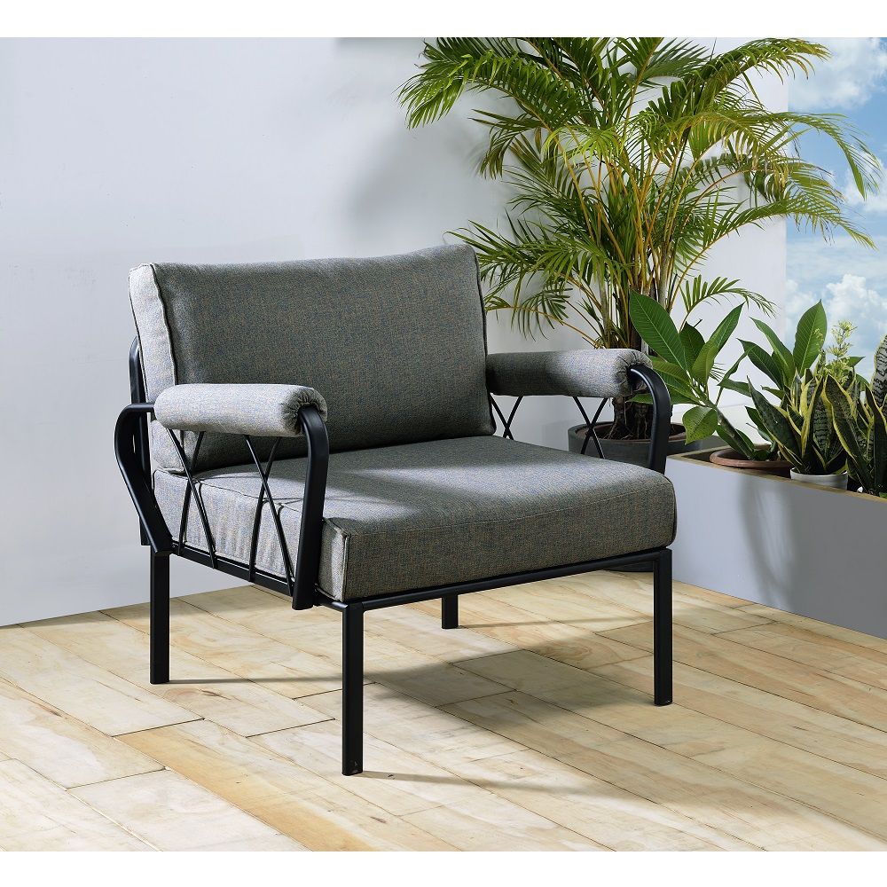 ACME Rajni - Patio-Arm Chair - Antique White Finish | Meri Furniture