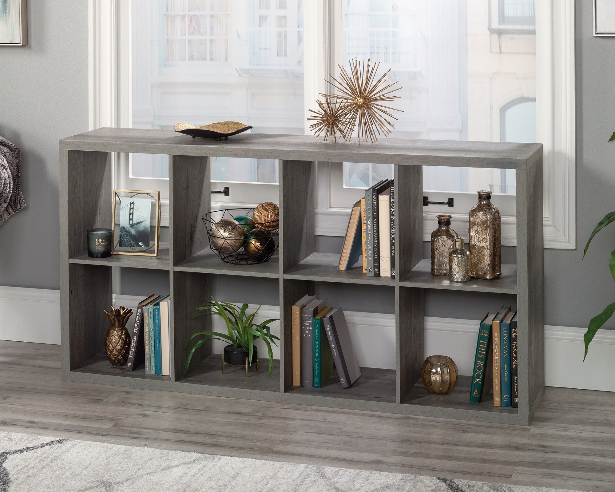 8-Cube Organizer Storage Bookshelf Mystic Oak