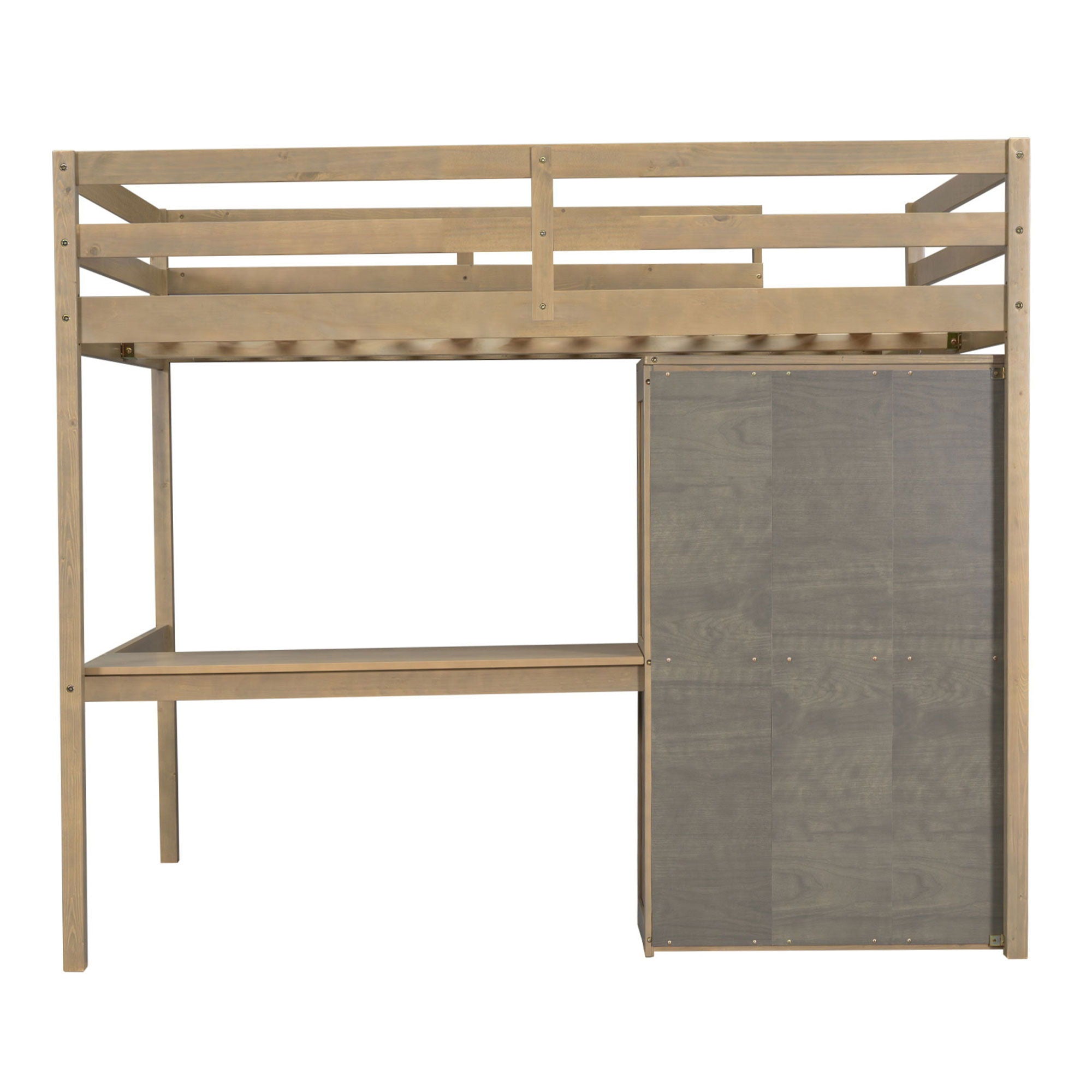 Loft Bed With Built In Wardrobe, Desk, Shelves And Drawers