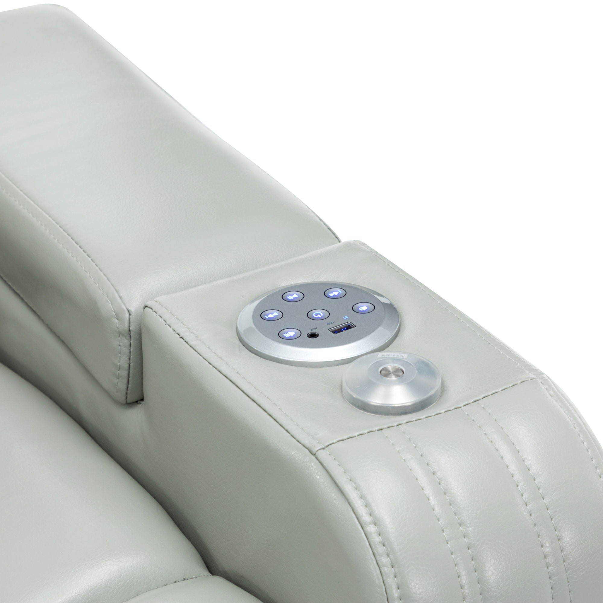 Power Recliner Theater Chair With Cooling Cup Holder, Bluetooth Speaker, LED Lights, USB Ports
