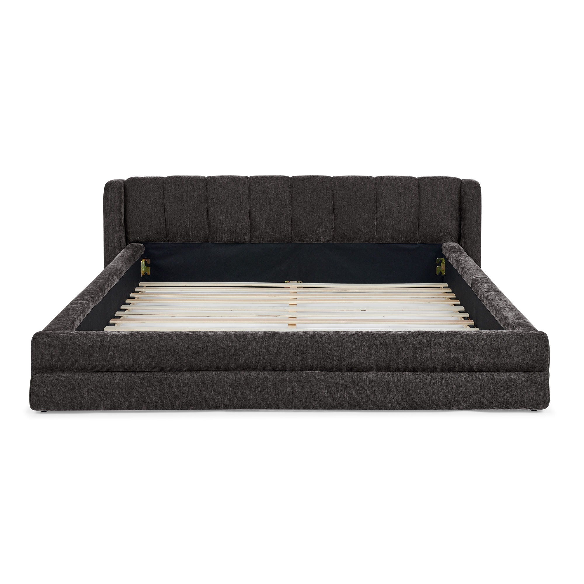 Modern Upholstered Bed Frame With Thick Chenille Fabric And Headboard