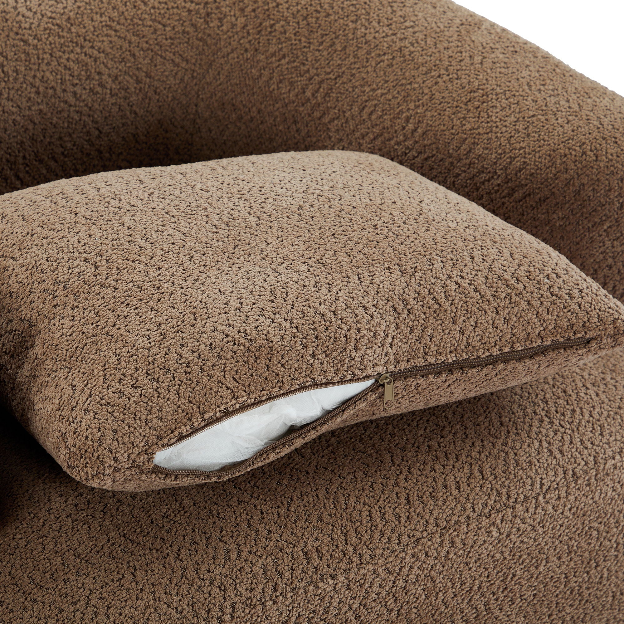 360° Swivel Barrel Sofa Chair With Throw Pillow, Chenille Upholstered Accent Chair