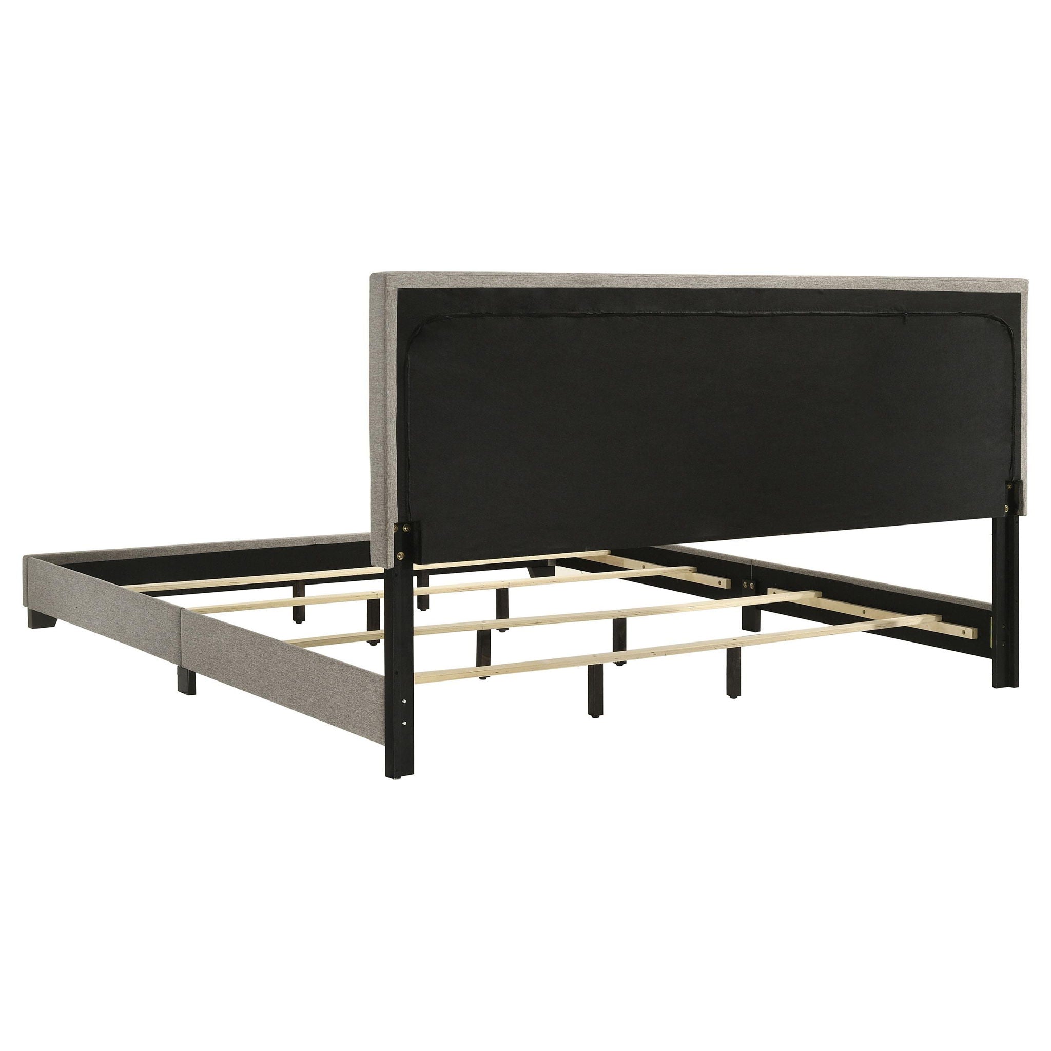 Dorian Fabric Upholstered Eastern King Panel Bed Taupe
