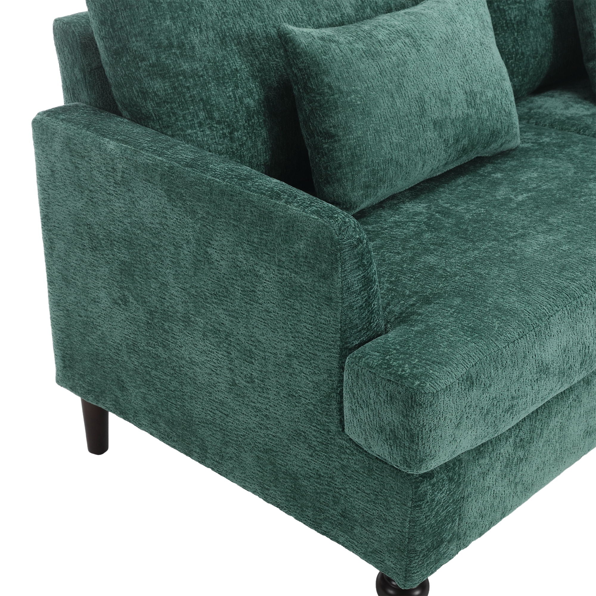 Mid Century Modern Fabric Loveseat Sofa, 2 Seat Upholstered Couch