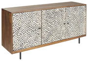 Ashley Furniture Kerrings - Brown / Black/white - Accent Cabinet | Meri Furniture