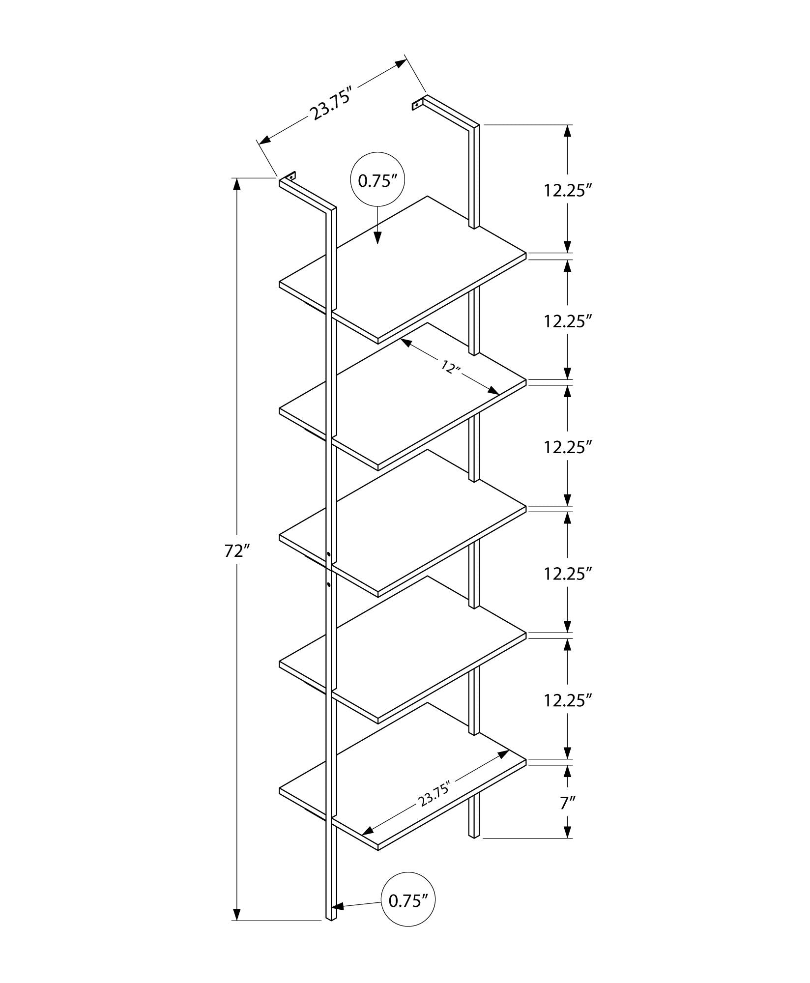 Etagere Bookcase Ladder 5 Tier For Office