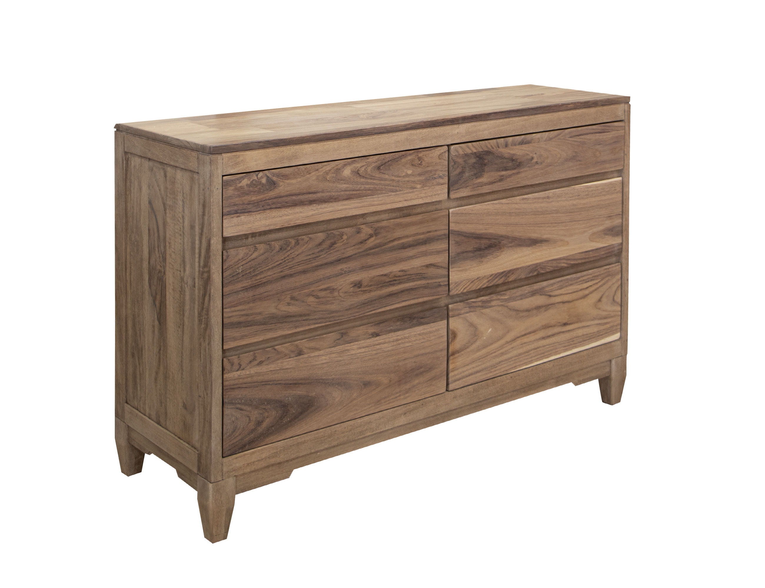 International Furniture Direct Parota Nova - 6 Drawers Dresser - Brown Cappuccino | Meri Furniture