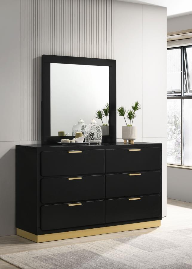 Coaster Fine Furniture Caraway - 6-Drawer Bedroom Dresser With Mirror | Meri Furniture