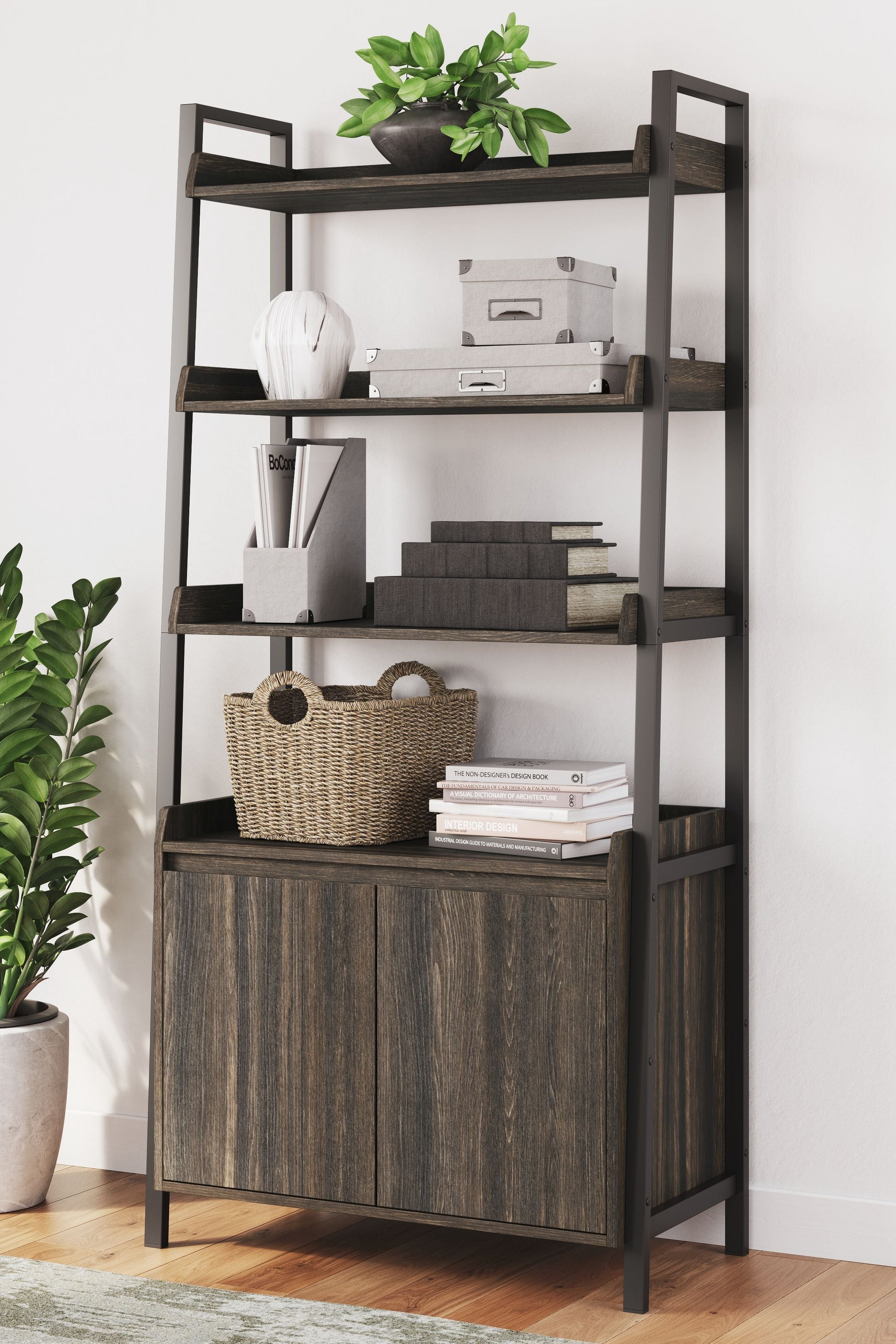 Signature Design by Ashley® Zendex - Dark Brown - Bookcase | Meri Furniture