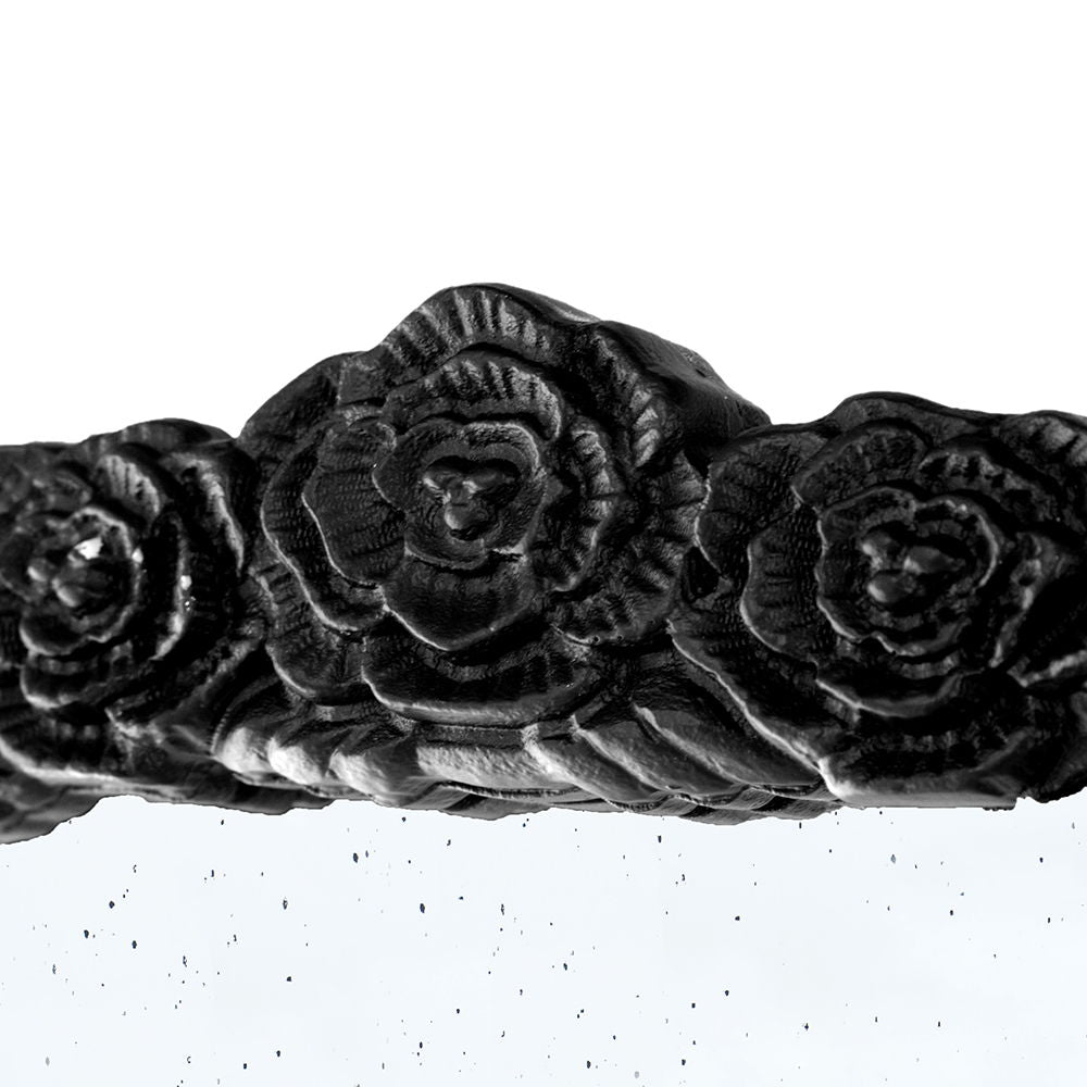 Hand Carved Rose Antique Mirror Frame, Wood Arch Mirror Wall Decor For Living Room