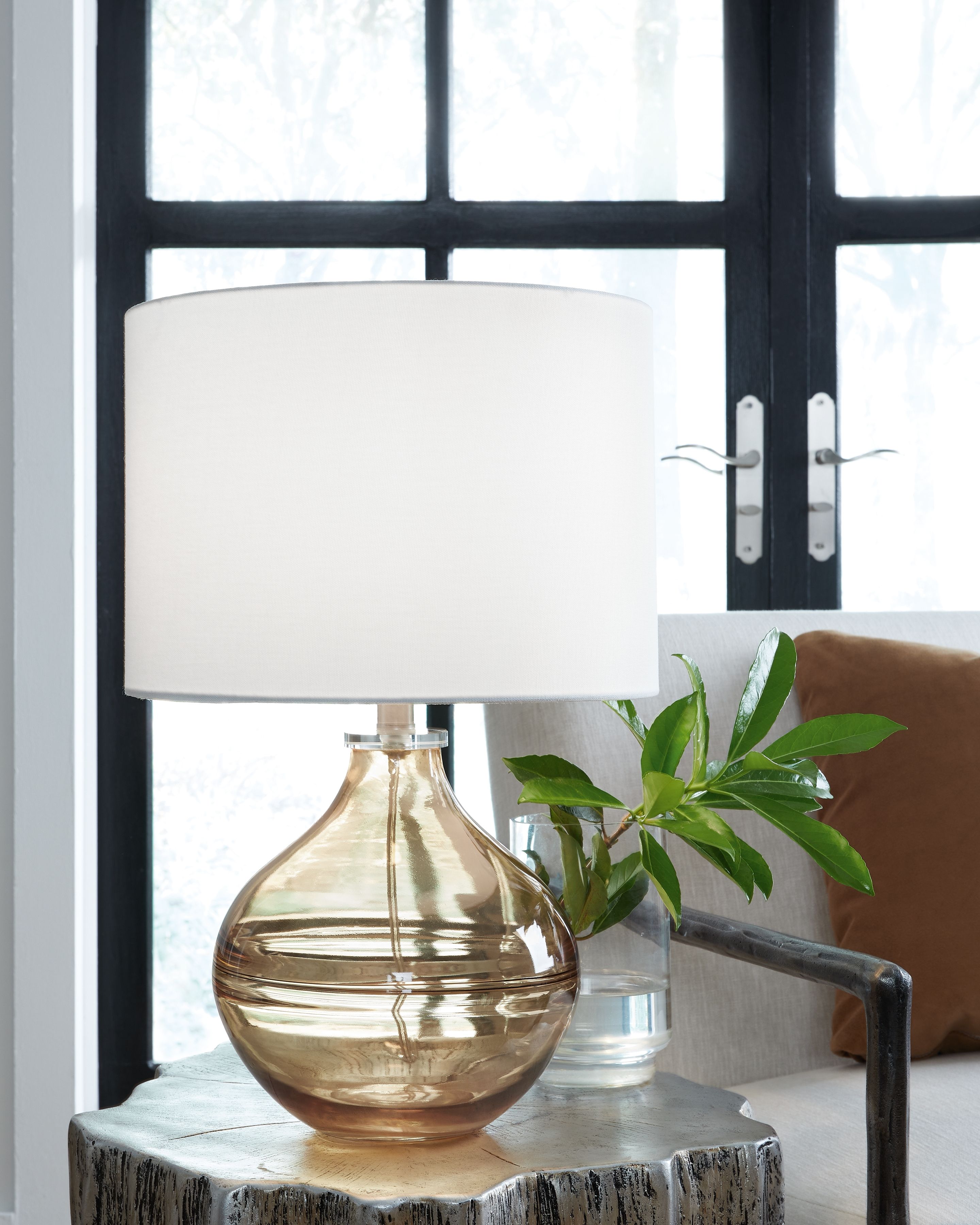 Signature Design by Ashley® Lemmitt - Glass Table Lamp | Meri Furniture