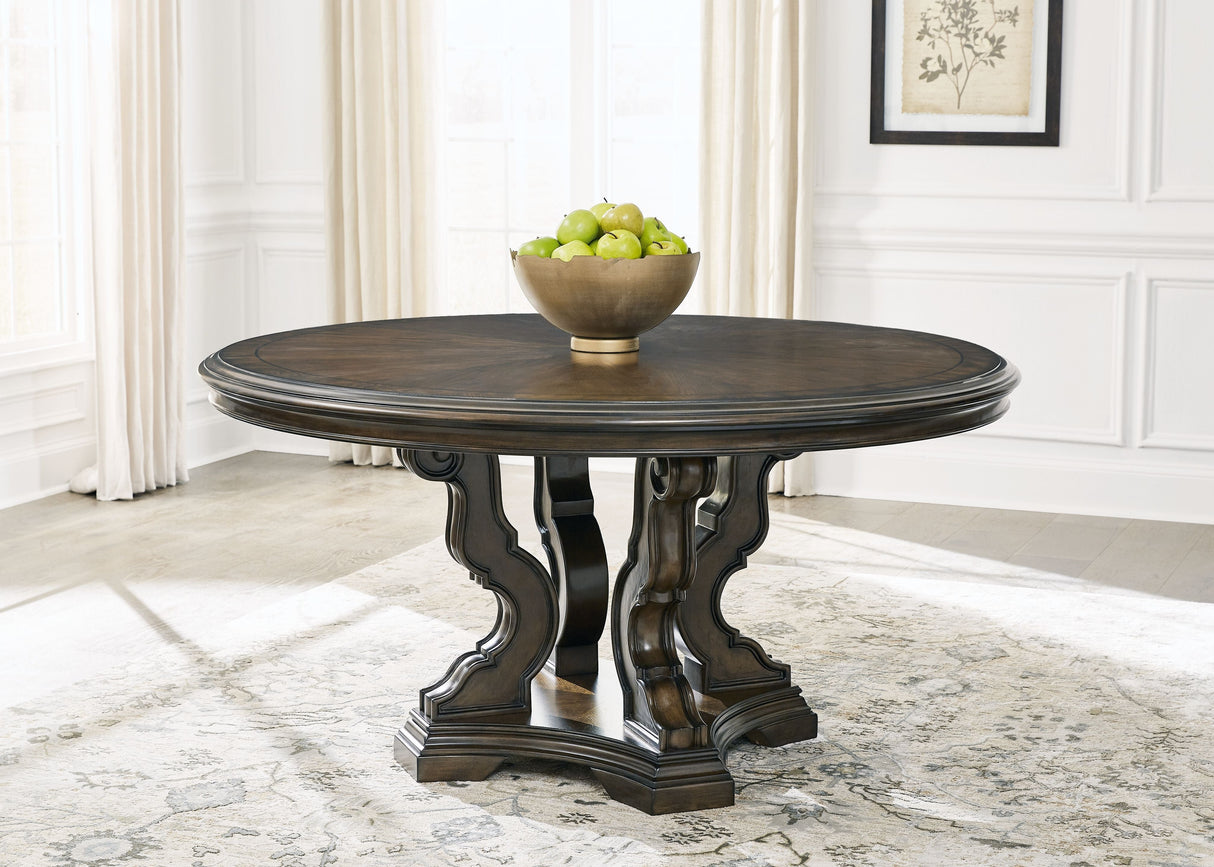 Signature Design by Ashley® Maylee - Dark Brown - Dining Table | Meri Furniture