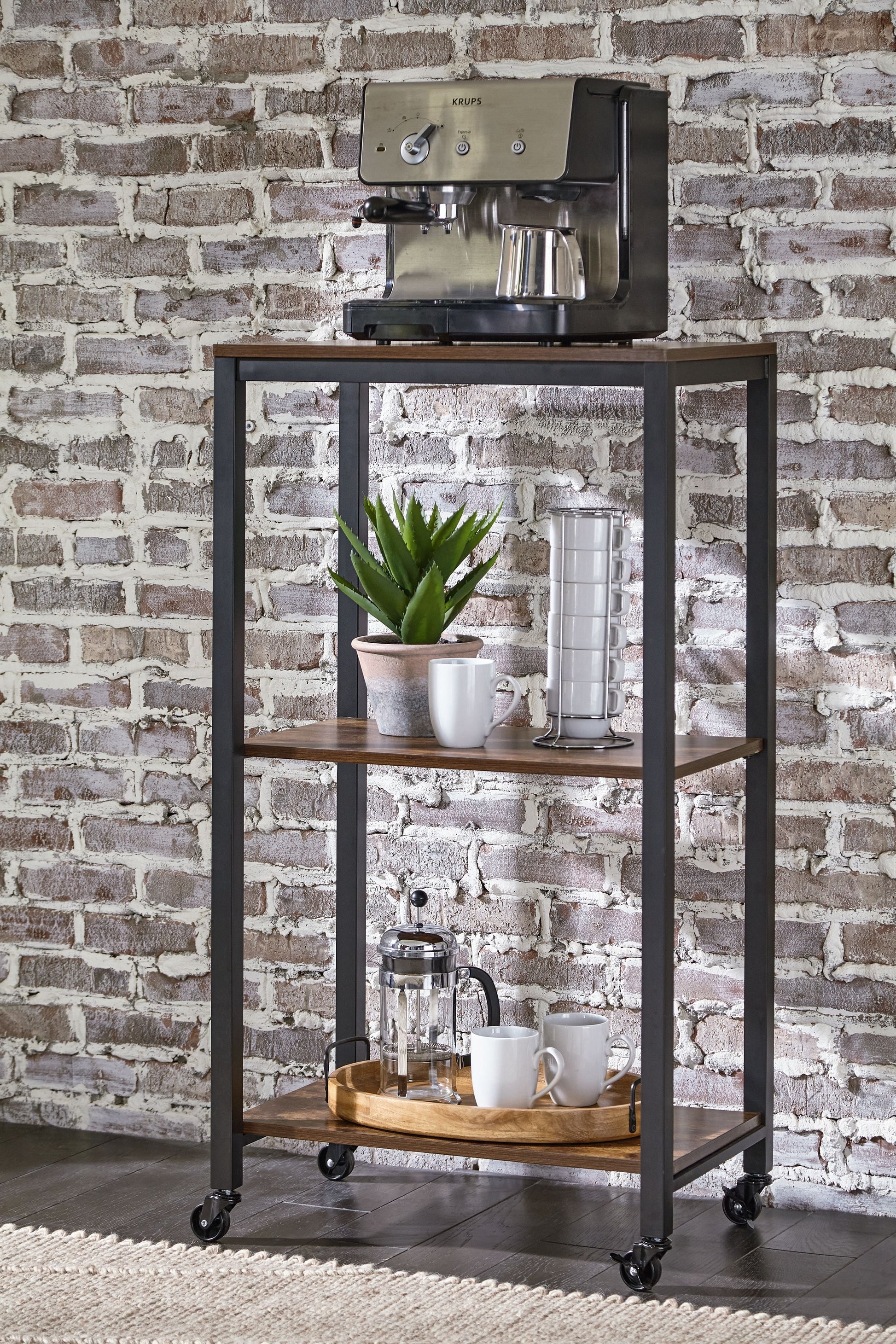 Signature Design by Ashley® Bevinfield - Brown / Black - Bar Cart | Meri Furniture
