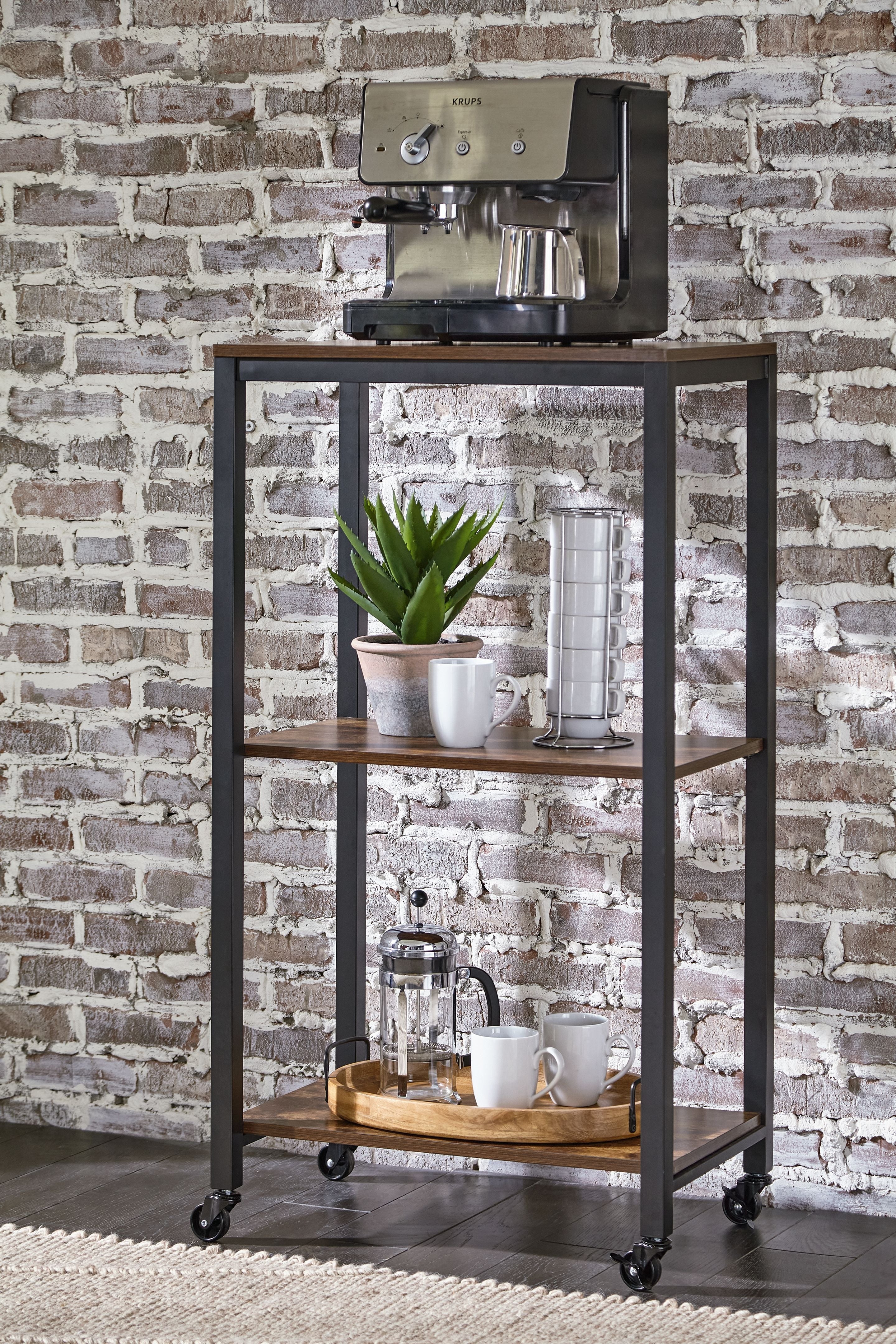 Signature Design by Ashley® Bevinfield - Brown / Black - Bar Cart | Meri Furniture