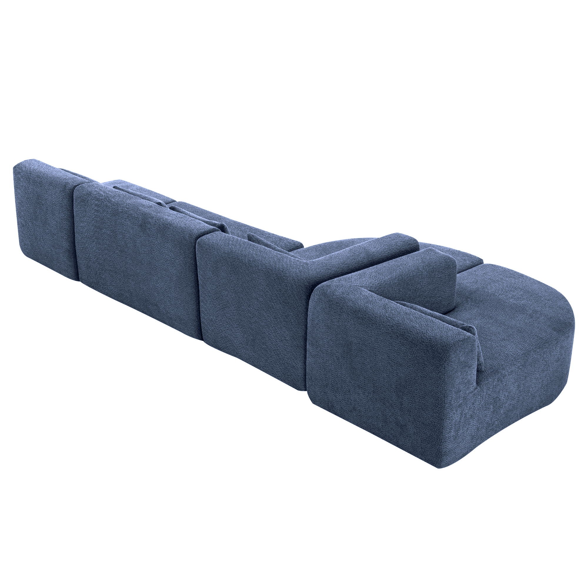 Upholstered Sofa Free Combined Sofa Couch With 2 Chaise Lounge And Five Back Pillows For Living Room
