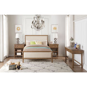 ACME Inverness - Full Bed - Beige Linen & Reclaimed Oak | Meri Furniture