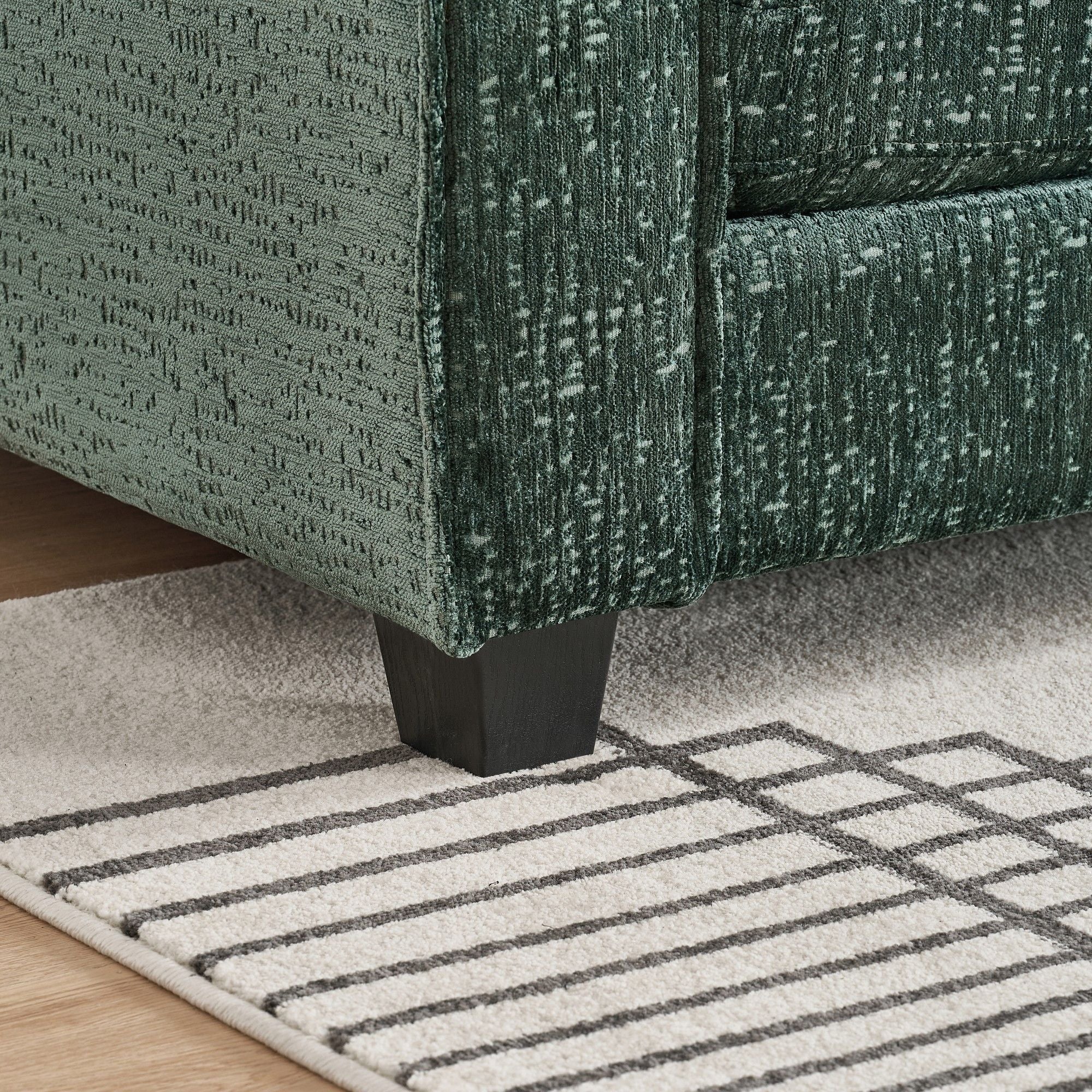 Modern Comfy Chenille L Shaped Sectional Sofa With Movable Ottoman