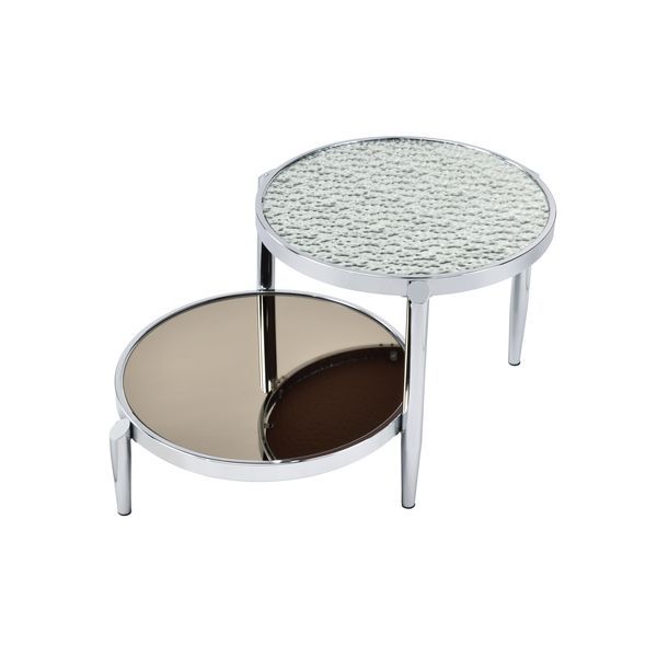 ACME Abbe - Coffee Table - Glass & Chrome Finish | Meri Furniture