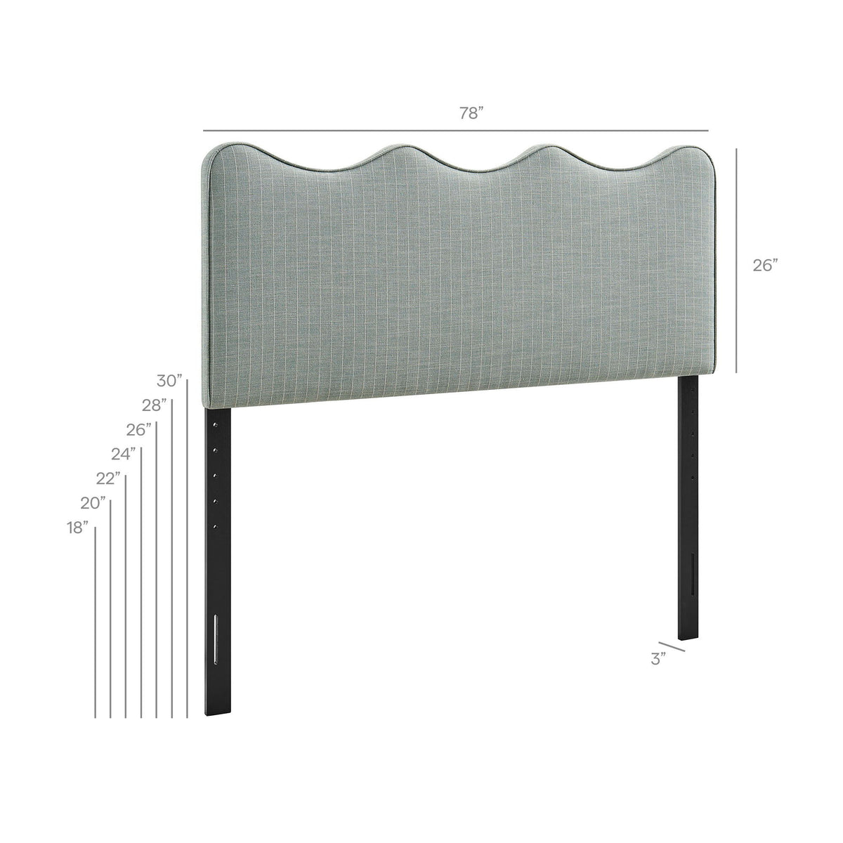 Athena Striped Fabric Upholstered King Size Headboard by Modway