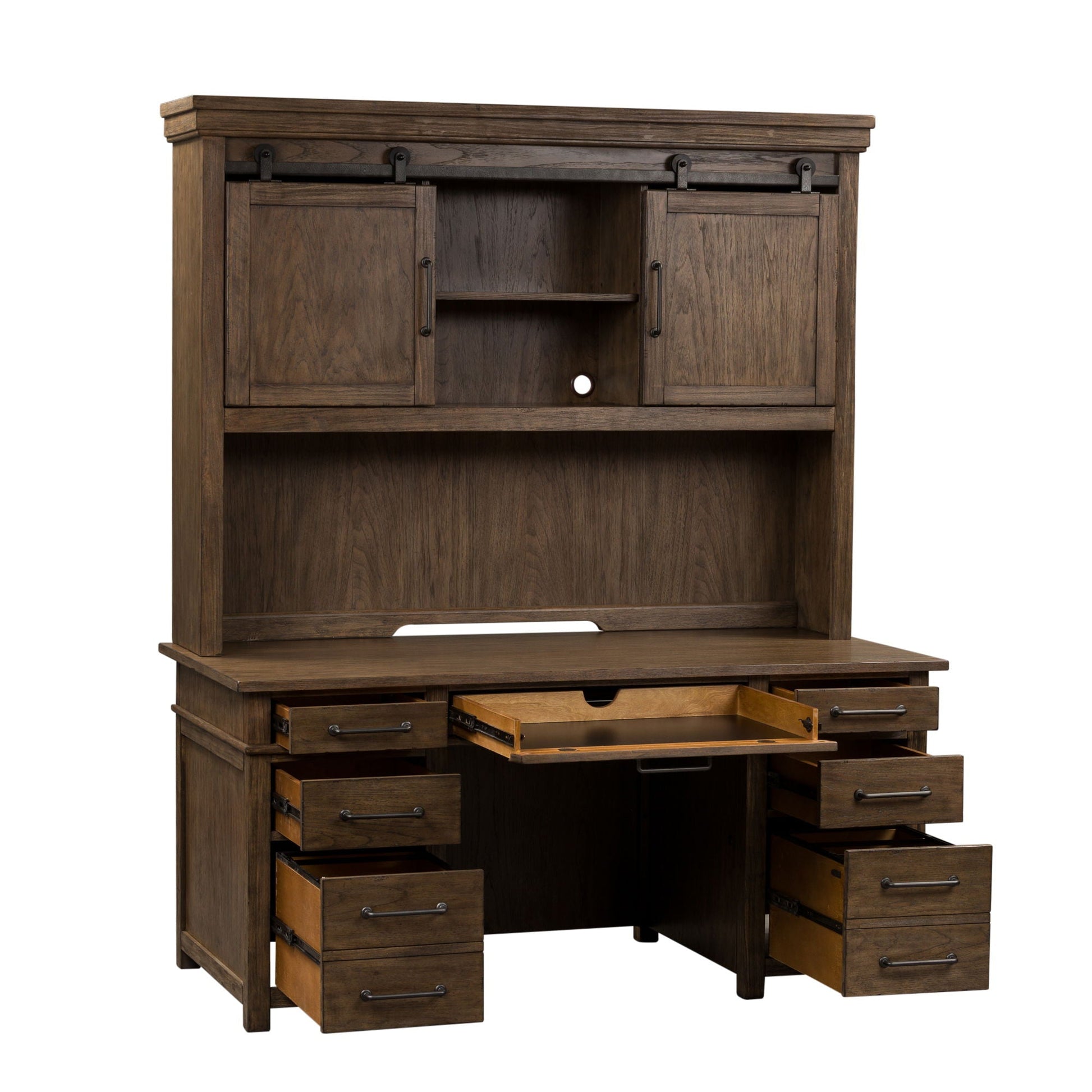 Liberty Furniture Sonoma Road - Credenza & Hutch - Light Brown | Meri Furniture