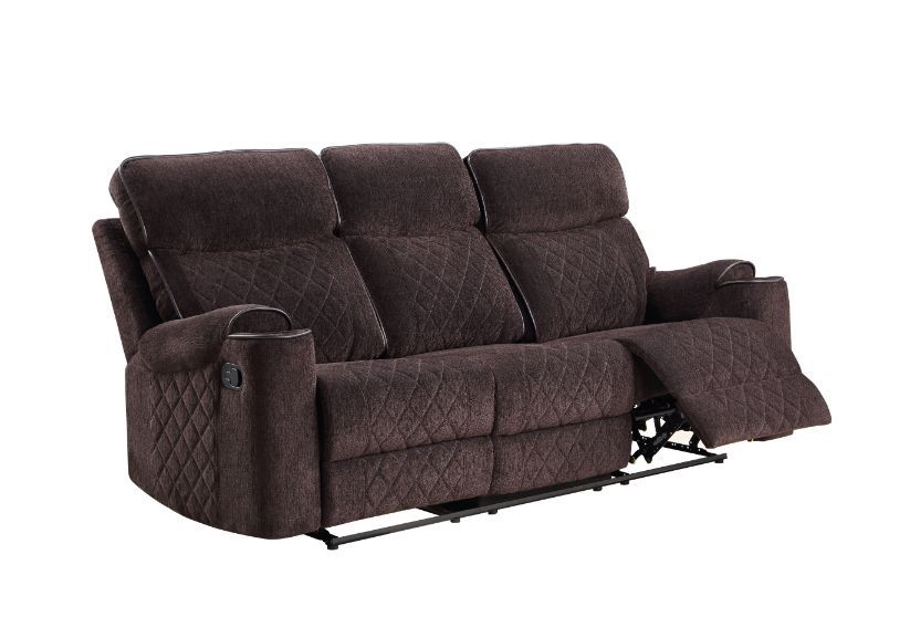 ACME Aulada - Sofa - Chocolate Fabric | Meri Furniture