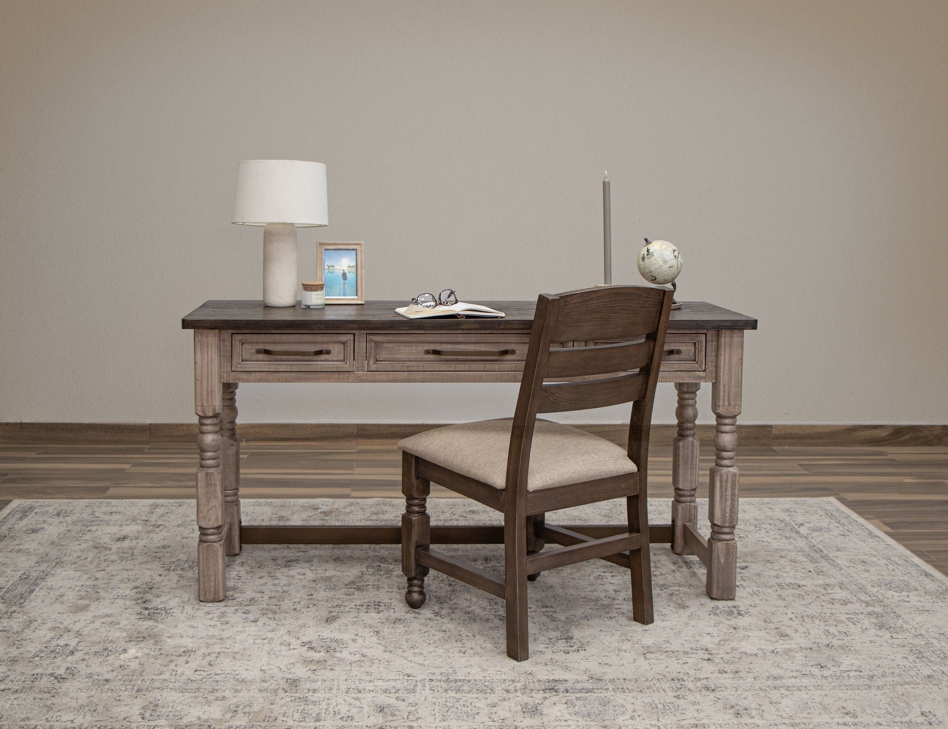 International Furniture Direct Natural Stone - Desk - Taupe Brown | Meri Furniture