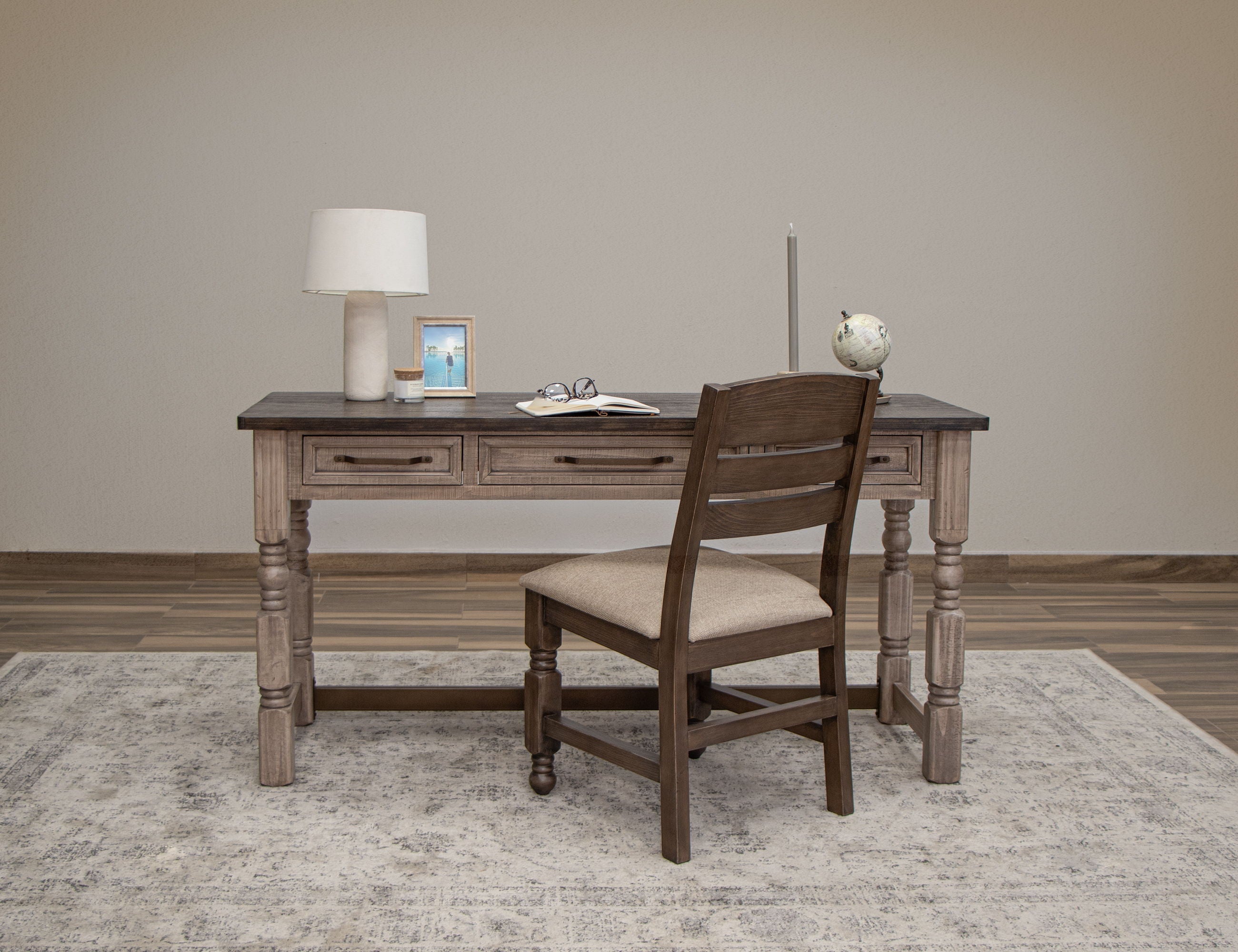 International Furniture Direct Natural Stone - Desk - Taupe Brown | Meri Furniture