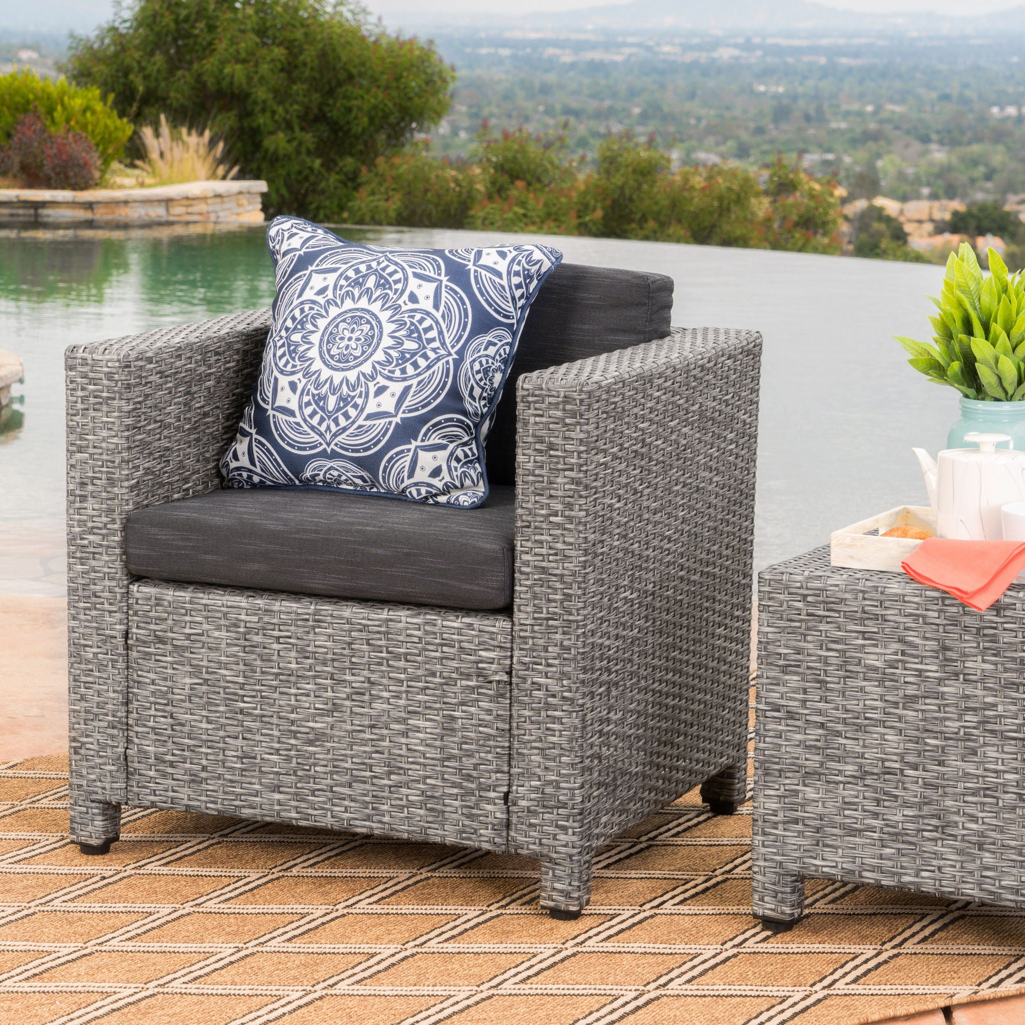 Stylish Outdoor Club Chair With Weather Resistant Cushions