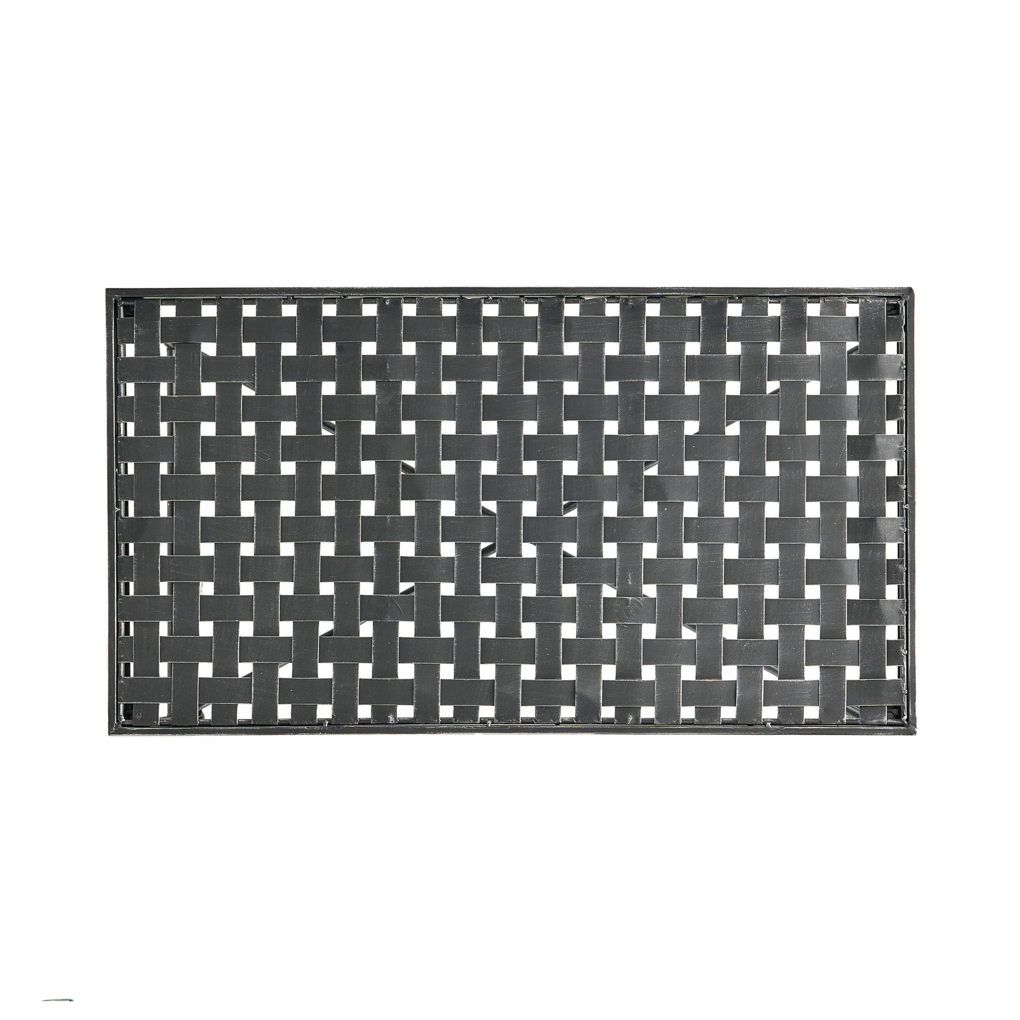 Luna - Outdoor Iron Coffee Table - Black Brush Silver