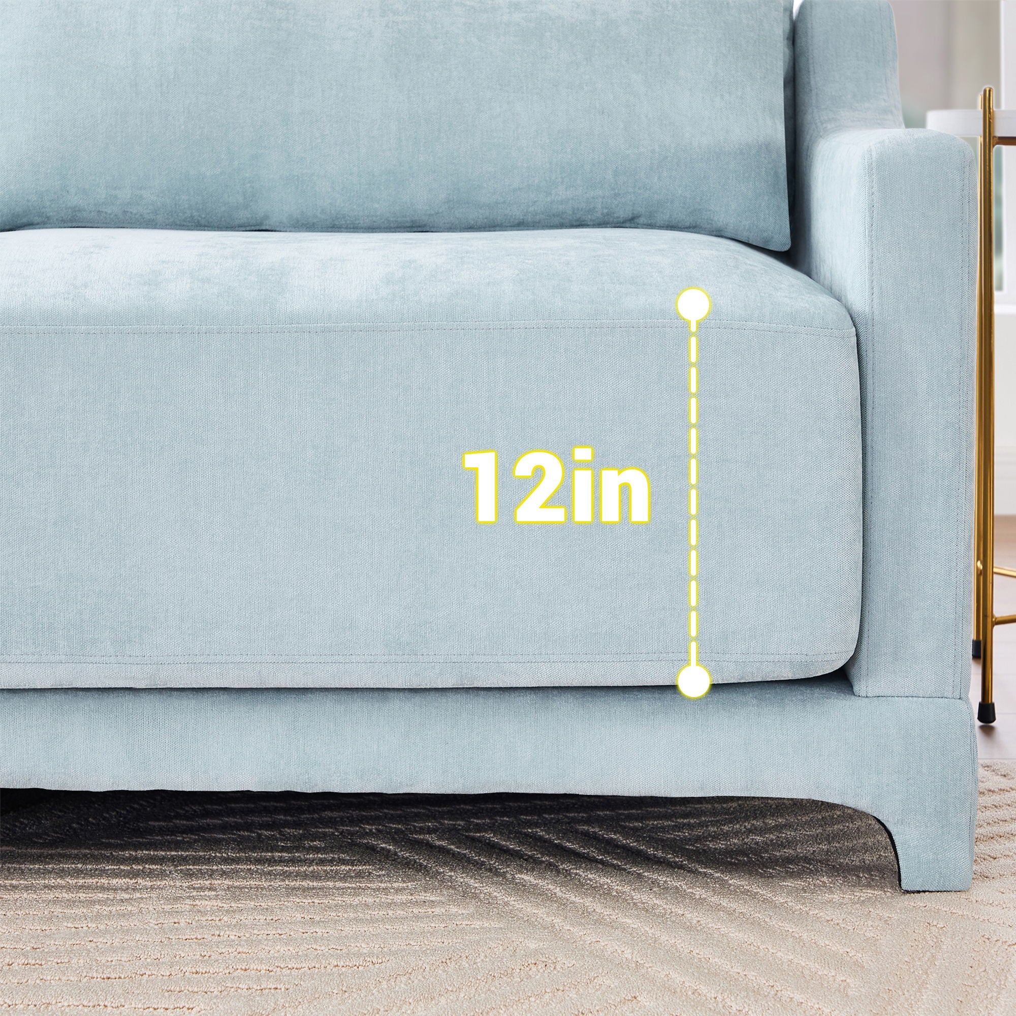 Elegant Sofa With Ergonomic Design And Lumbar Pillows