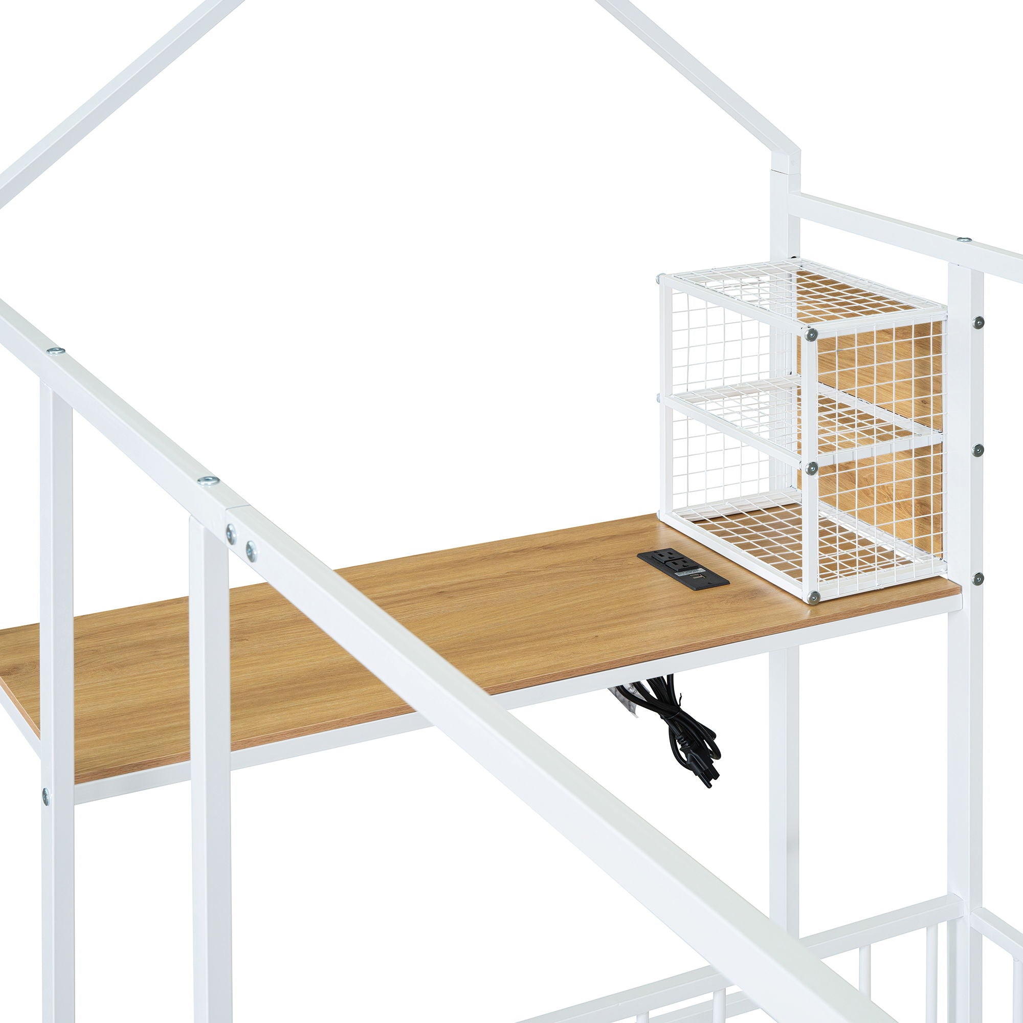 House Frame With Desk, Shelves, Power Outlets And USB Ports