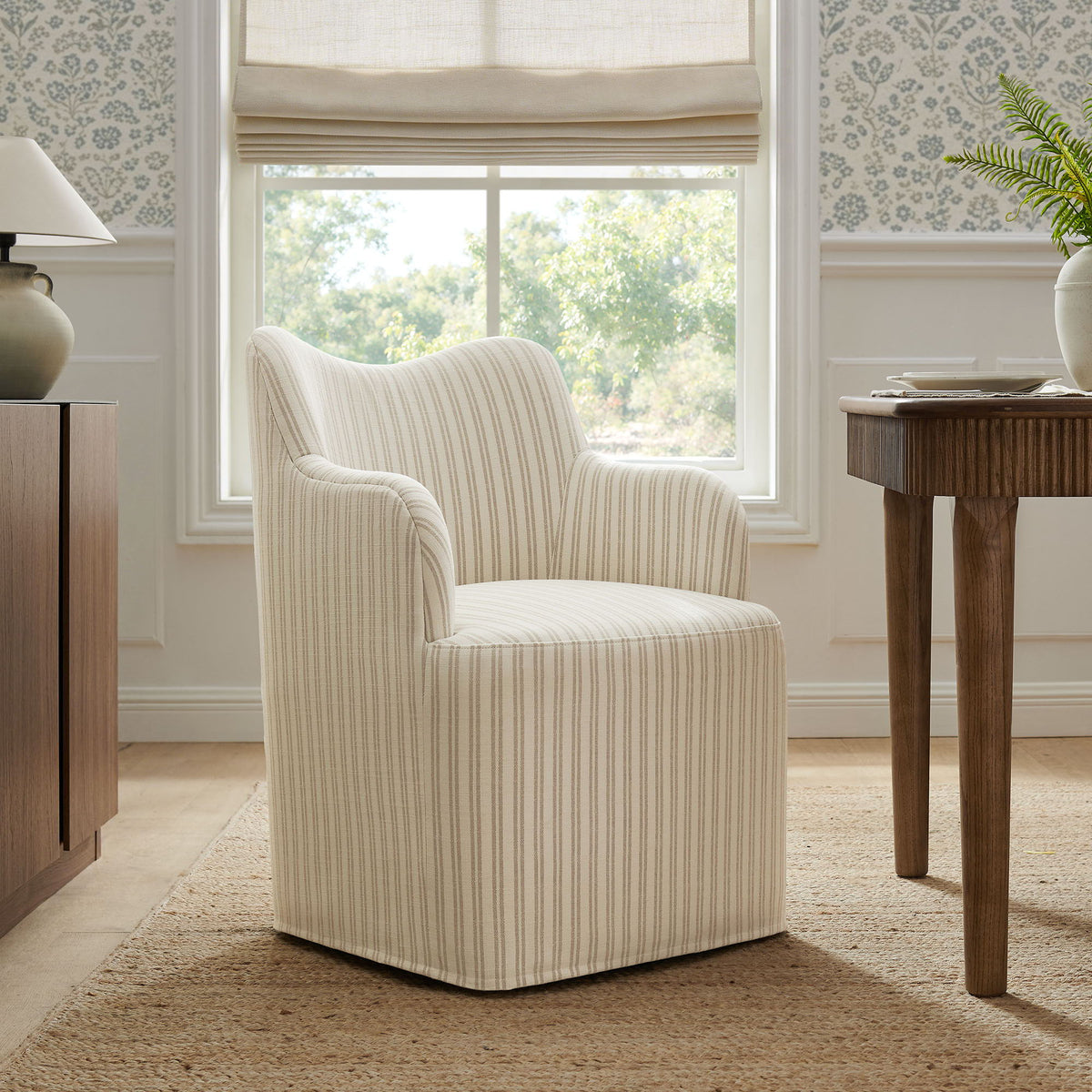 Cordelle Linen Blend Swivel Dining Chair by Modway