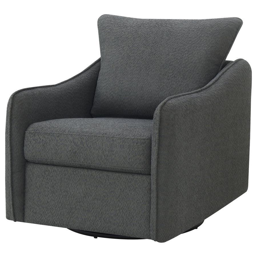 Coaster Fine Furniture Madia - Upholstered Sloped Arm Swivel Glider Chair - Charcoal | Meri Furniture