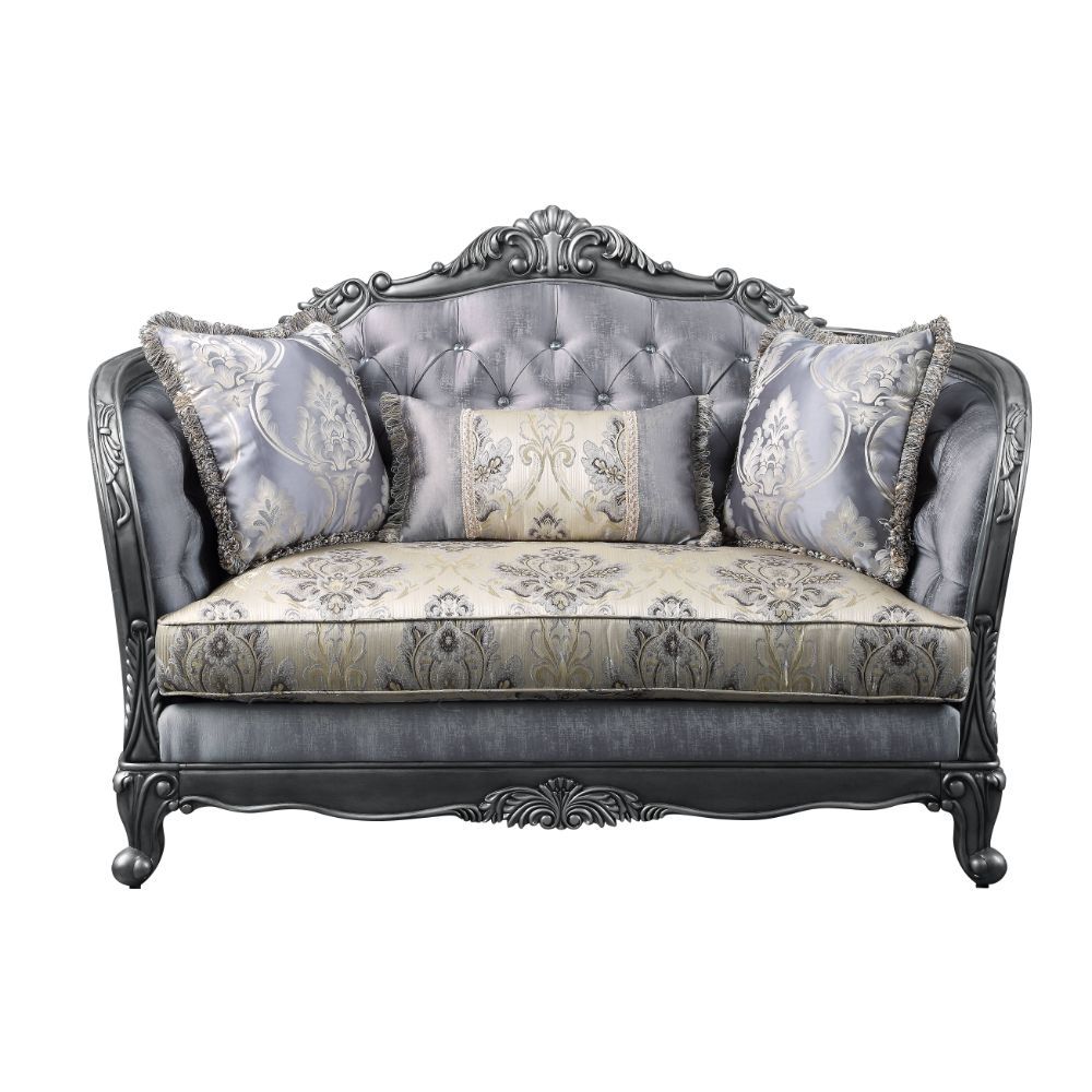 ACME Ariadne - Loveseat - Fabric & Platinum | Meri Furniture