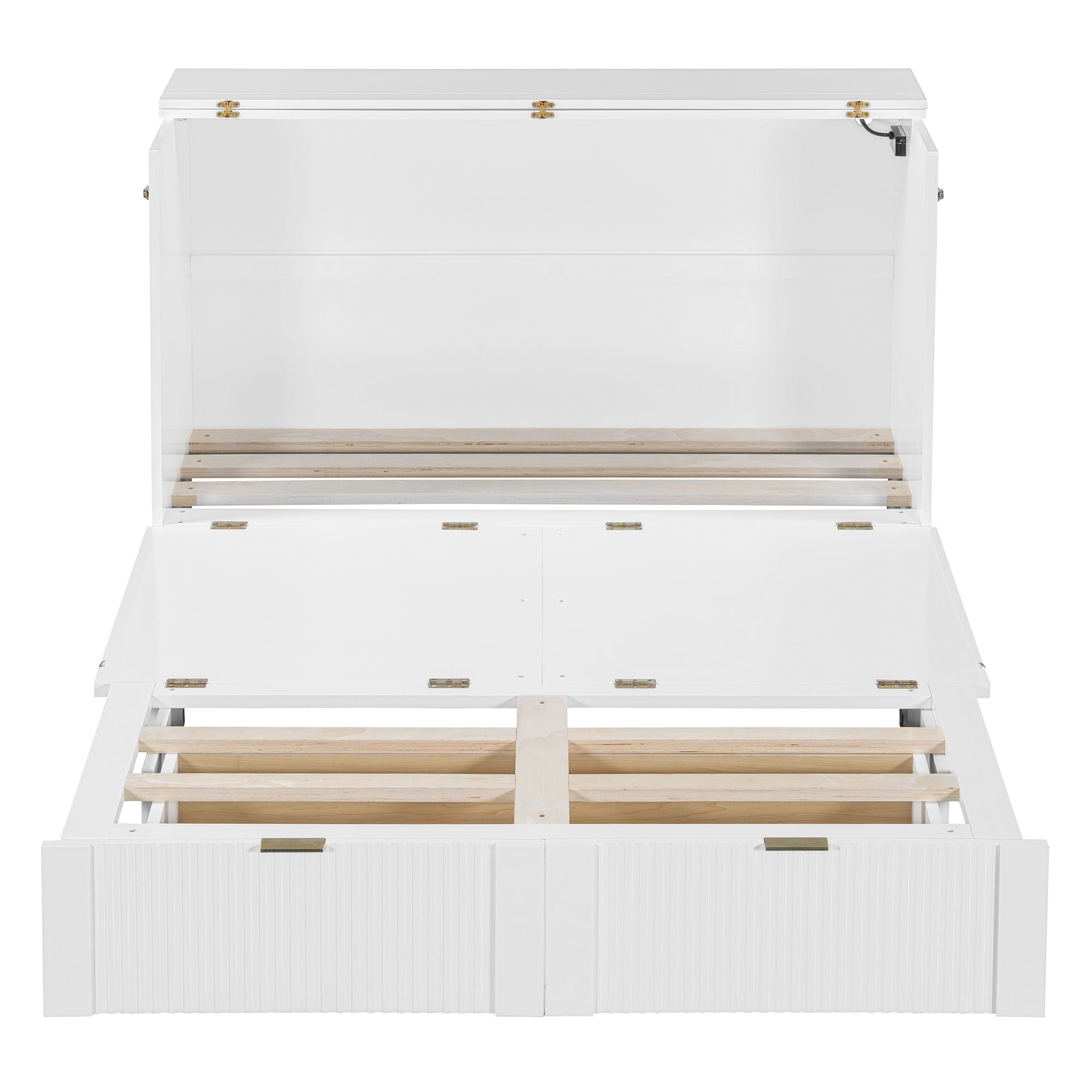 Murphy Bed With Drawer And A Set Of Sockets & USB Ports, Pulley Structure Design