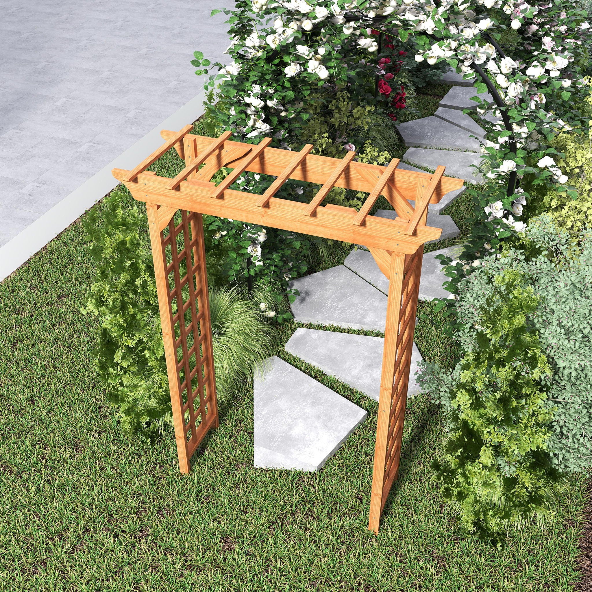 Arbor, Wedding Arch For Ceremony, Trellis For Plant Climbing, Christmas Decor Pergola For Garden Backyard - Yellow